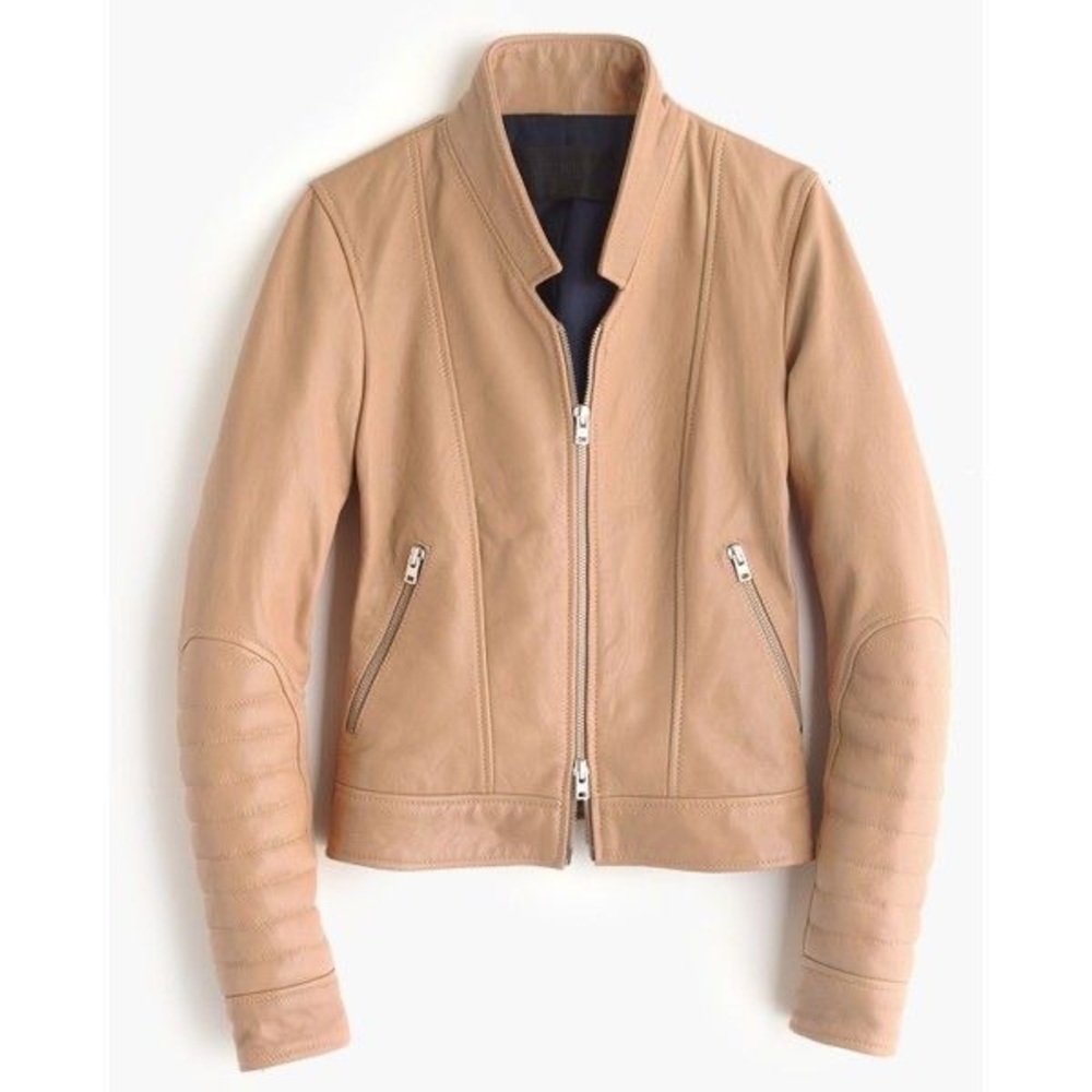 J.Crew Collection Standing Collar Leather Jacket. Size 4